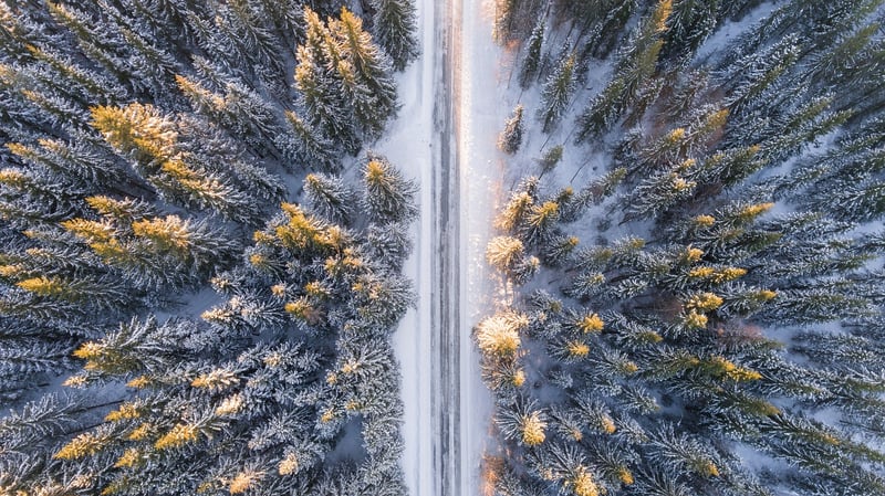 Aerial view of mountains